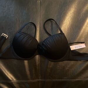 Black tie bikini top
